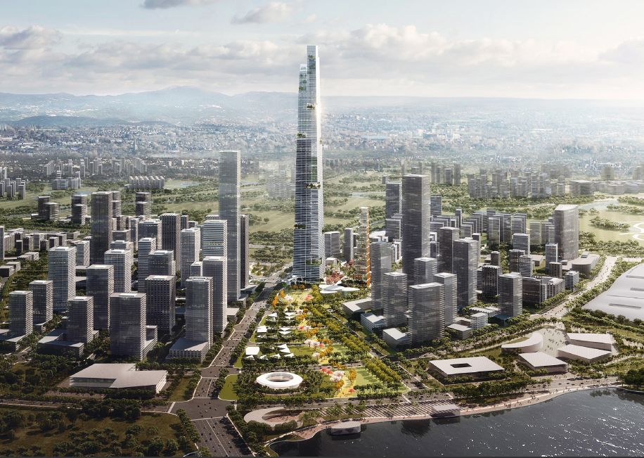 CGTN Radio 님의 트위터: "The design of China's tallest building was made known  to the public on Thursday. The 677-meter-high tower is in the Tianfu New  District, #Chengdu, the capital of Sichuan