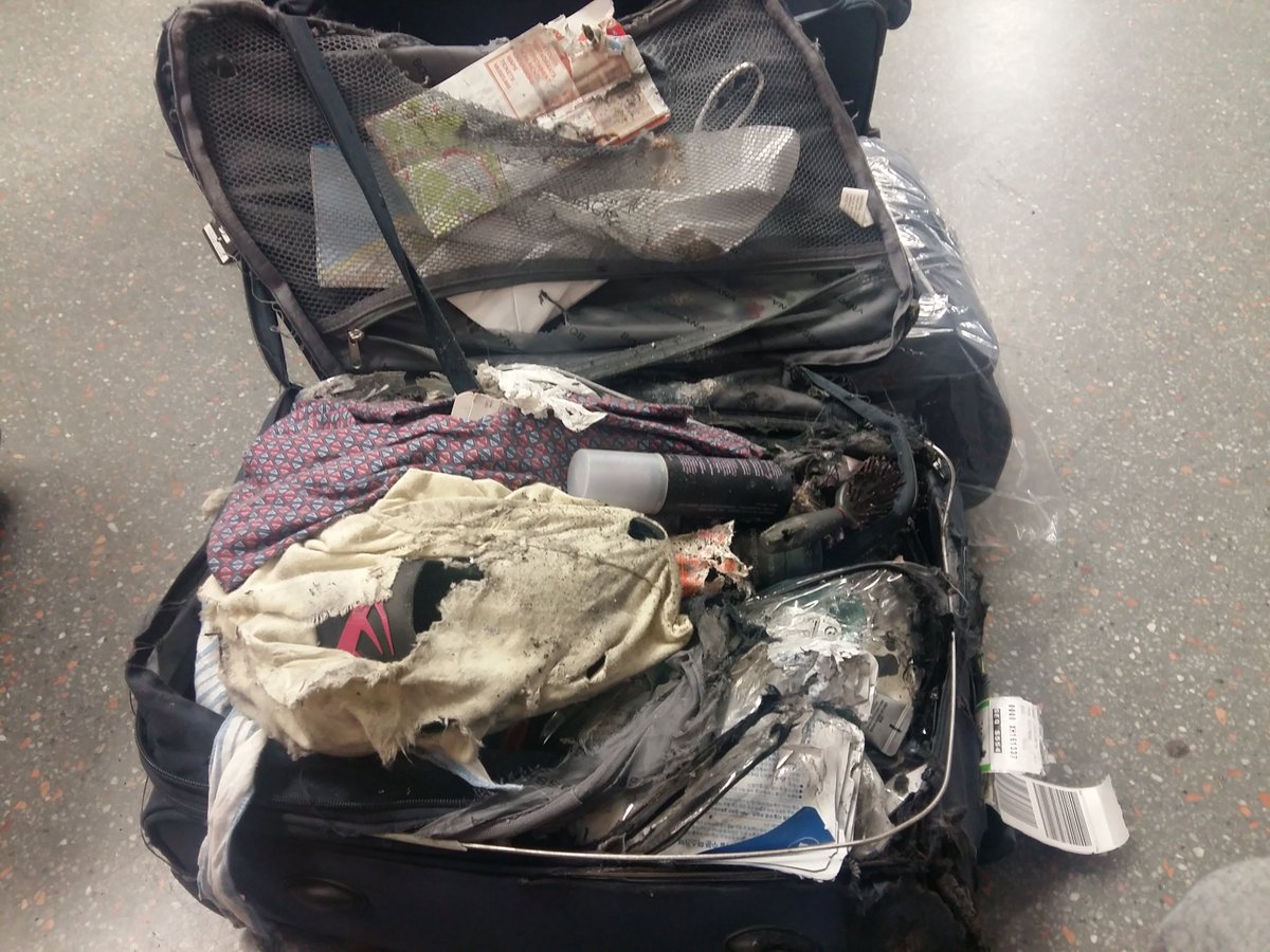 destroyed luggage