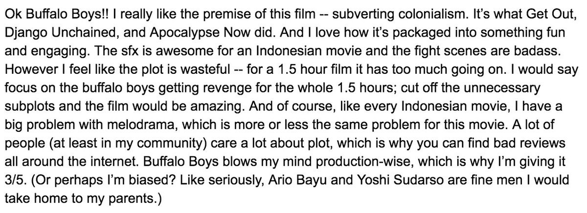 short review of buffalo boys