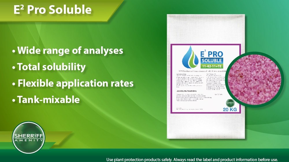 AgrovistaAMNTY's tweet image. Total solubility and easy absorption of nutrients by the plant makes E2 Pro Soluble a highly efficient fertiliser for turf. sherriffamenity.com/product-catego… 
#TurfTips #turfmanagment