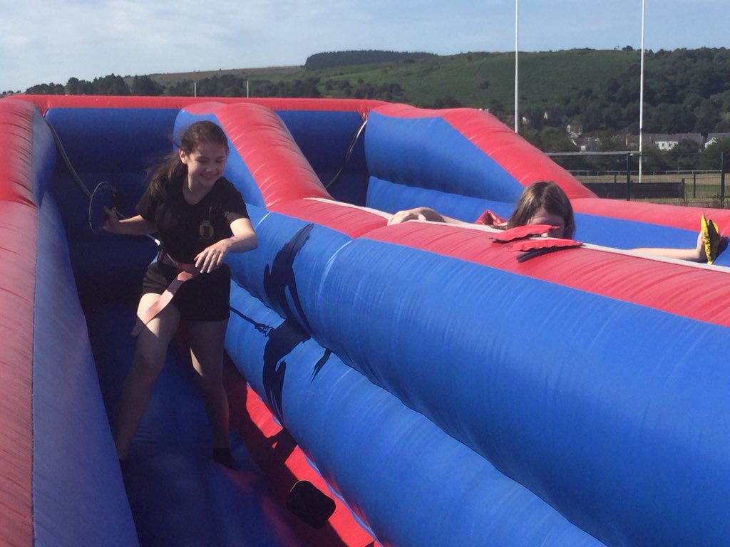 MSAssistantMrsM's tweet image. Even the teachers can’t resist #maesteg18 #maestegschool what a great day the PE department have organised for us!