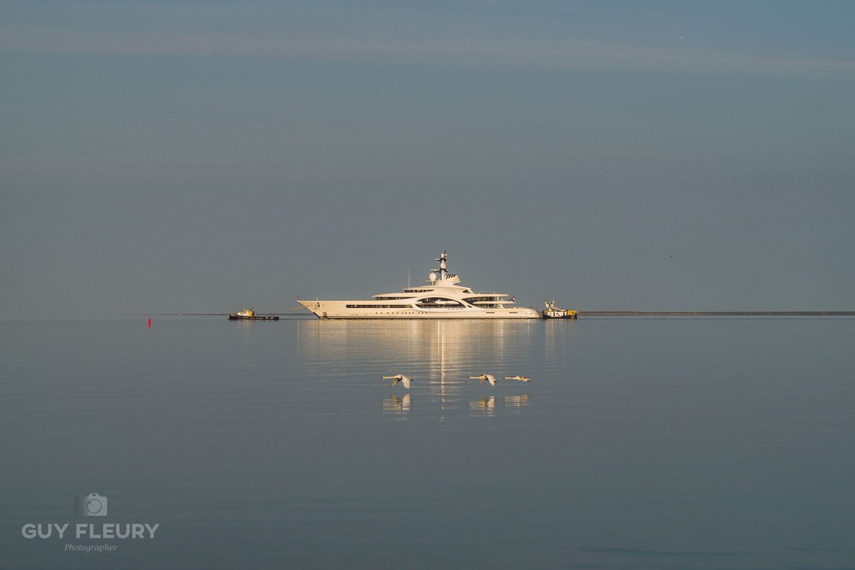 Dutchyachting's tweet photo. #Feadship #Anna left the #shipyard in #Makkum for #Damen’s #Shipdock in #Amsterdam 13 days ago. Photos by Guy Fleury Photography. https://t.co/q7GVfjVnlG