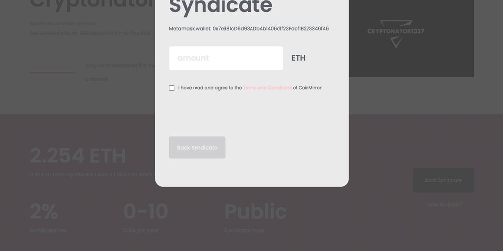 Reeboio's tweet photo. CoinMirror: Decentralized ICO syndicates https://t.co/HTB2yMuKIa via @chrismessina https://t.co/SGfa9mjVzu