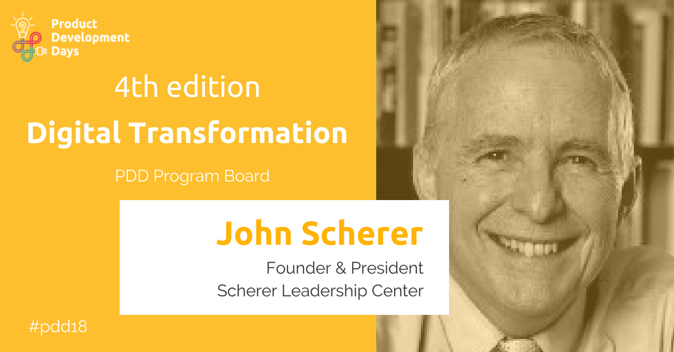 ProductDevDays's tweet photo. Please meet John J. Scherer – Founder & President at Scherer Leadership Center. Dr. Scherer has been supporting the Product Development Days project for 3 years and continues to be a part of it in the PDD Program Board this year. #pdd18 #programboard #leadership https://t.co/CLp0VPjprE