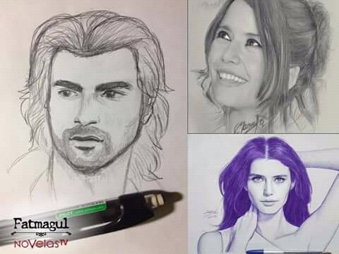 NovelastvOff's tweet photo. #Fatmagul - Les fans de la série adorent dessiner Fatmagul et Kerim. Vous aimez ces dessins ? 😍 #Fatmagül #BerenSaat #EnginAkyürek https://t.co/heoKptSfY7