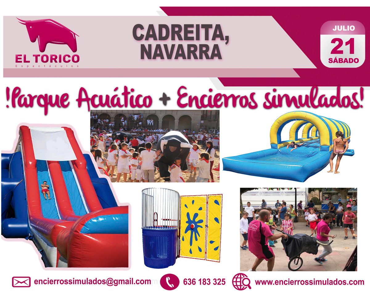 ElTorico_'s tweet photo. Mañana sábado 21 de Julio nos duplicaremos para estar en Azofra (desde las 15) y Cadreita (todo el día) mas información en los carteles.
#fiestas #Verano2018 #celebraciones #eltorico #eltorico_ #seguimoscreciendo #animacion #encierrossimulados #fiestasdeverano #azofra #cadreita https://t.co/Q0VcfVWAzH