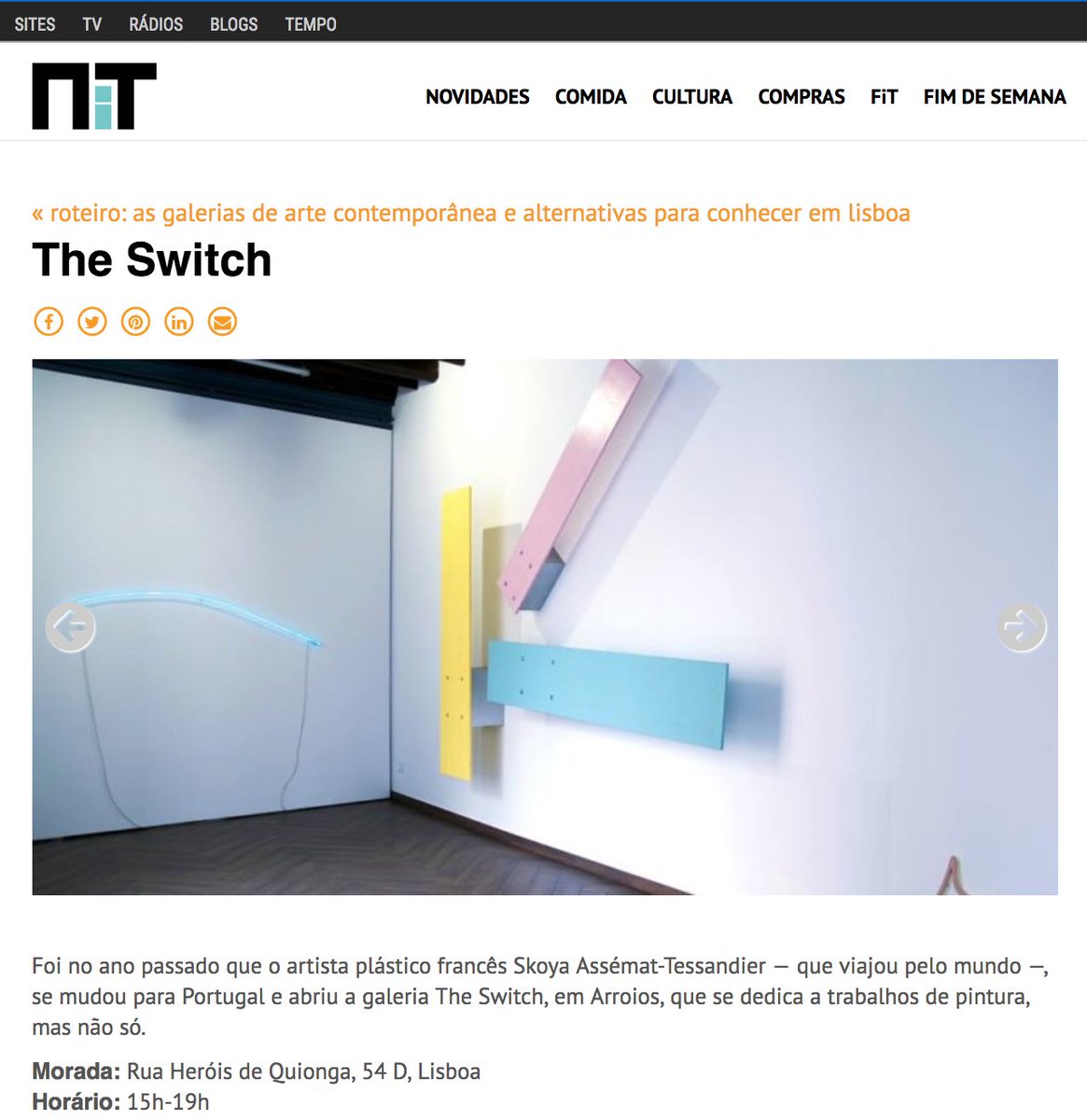 switchgallery's tweet image. Thank you NiT Magazine! 🙌🏼
#theswitchgallery #lisbon #contemporaryart #artgalleries
