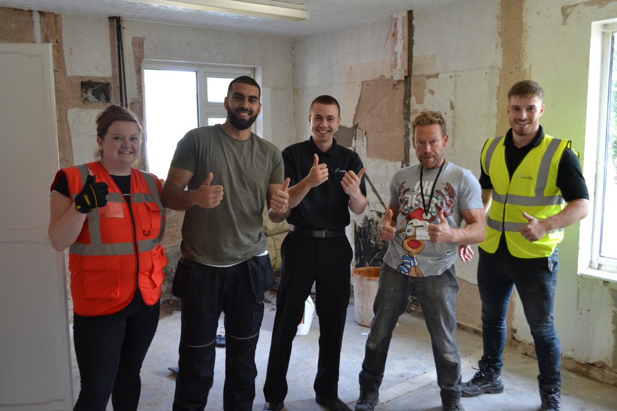 FortemSolutions's tweet photo. After a final meeting with the school our Northern Trainee Team have begun their Trainee Challenge at the Rowan Centre in #Rotherham. The trainees have asked staff and students to leave hand prints in the entrance hall to add a personal touch to the project #TeamNorth https://t.co/0T7ZKaoJV2