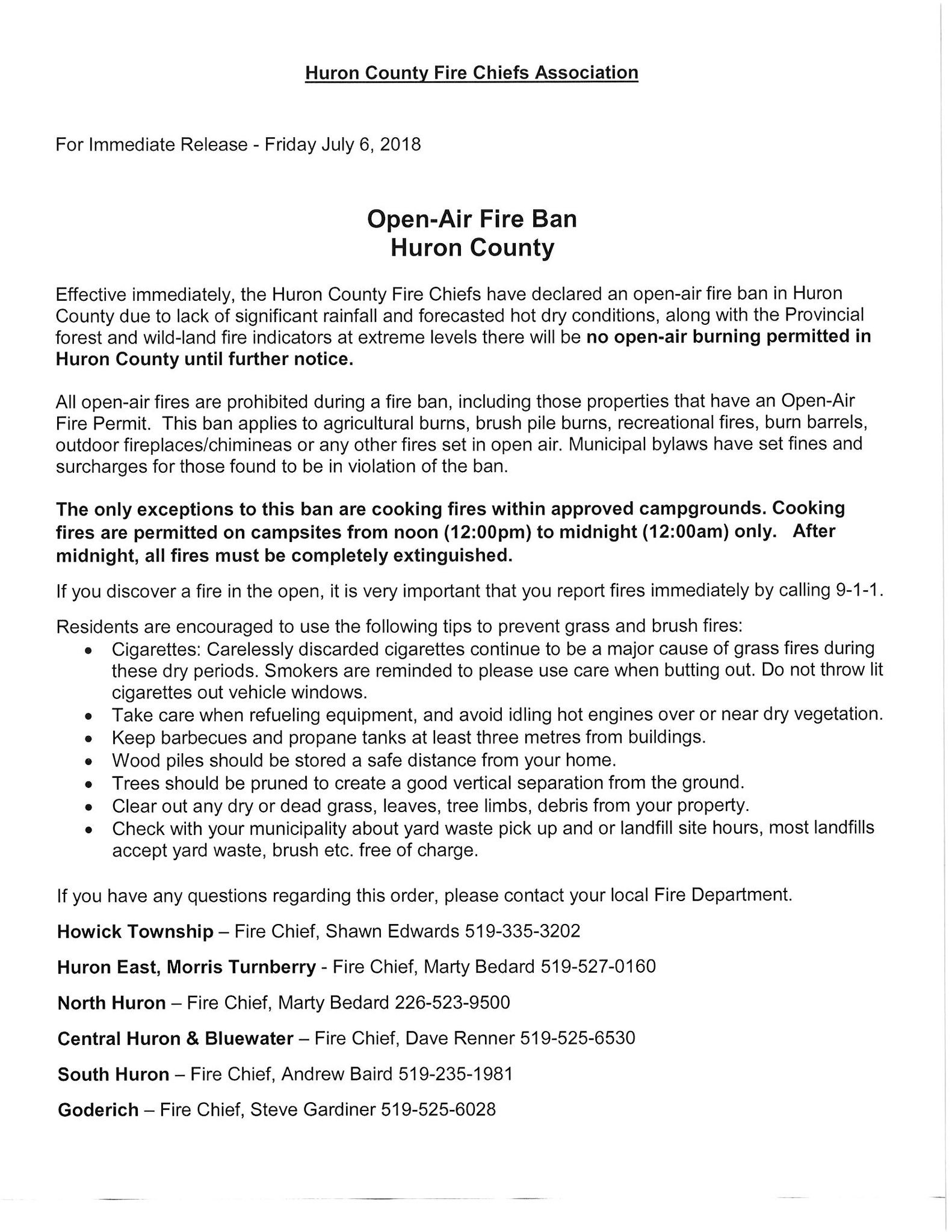 Huron East Fire On Twitter Please Remember No Open Air Burning