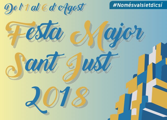 santjustcat's tweet photo. Ja es pot consultar tota la programació de la Festa Major de #santjust @festessantjust #elnucli #fmsantjust18 @radiodesvern #grocsiblaus18 #NomésvalsietdicSí https://t.co/igTfThHjym https://t.co/1jME56kJte