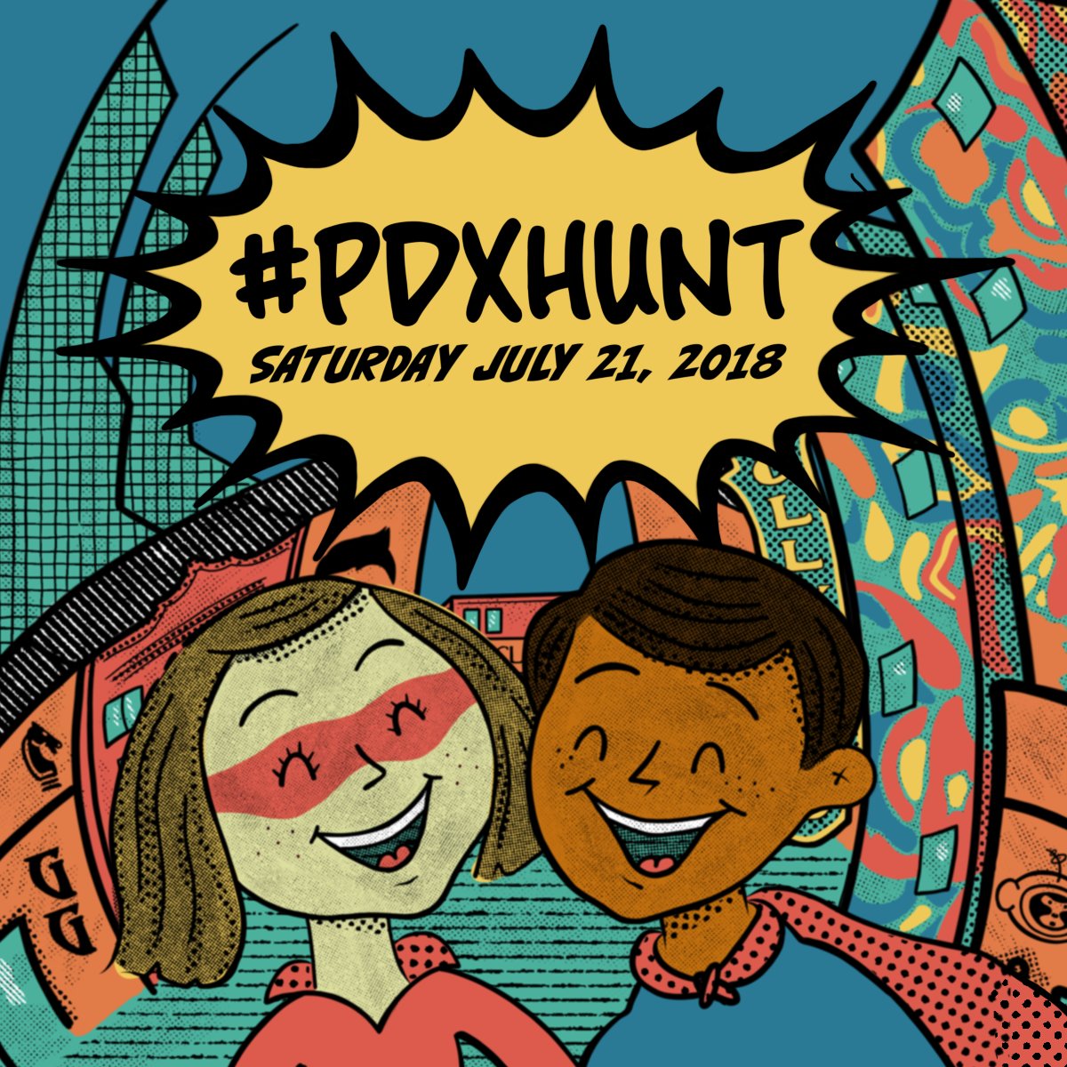 RoseCityCC's tweet photo. Tomorrow is the day! Join the #PDXHunt, starting at @cosmicmonkey tomorrow morning. Pick up your clue cards at 11:00 a.m. and enjoy free coffee and doughnuts. https://t.co/ggDMhoZr8Q https://t.co/SbNMUM3yoz