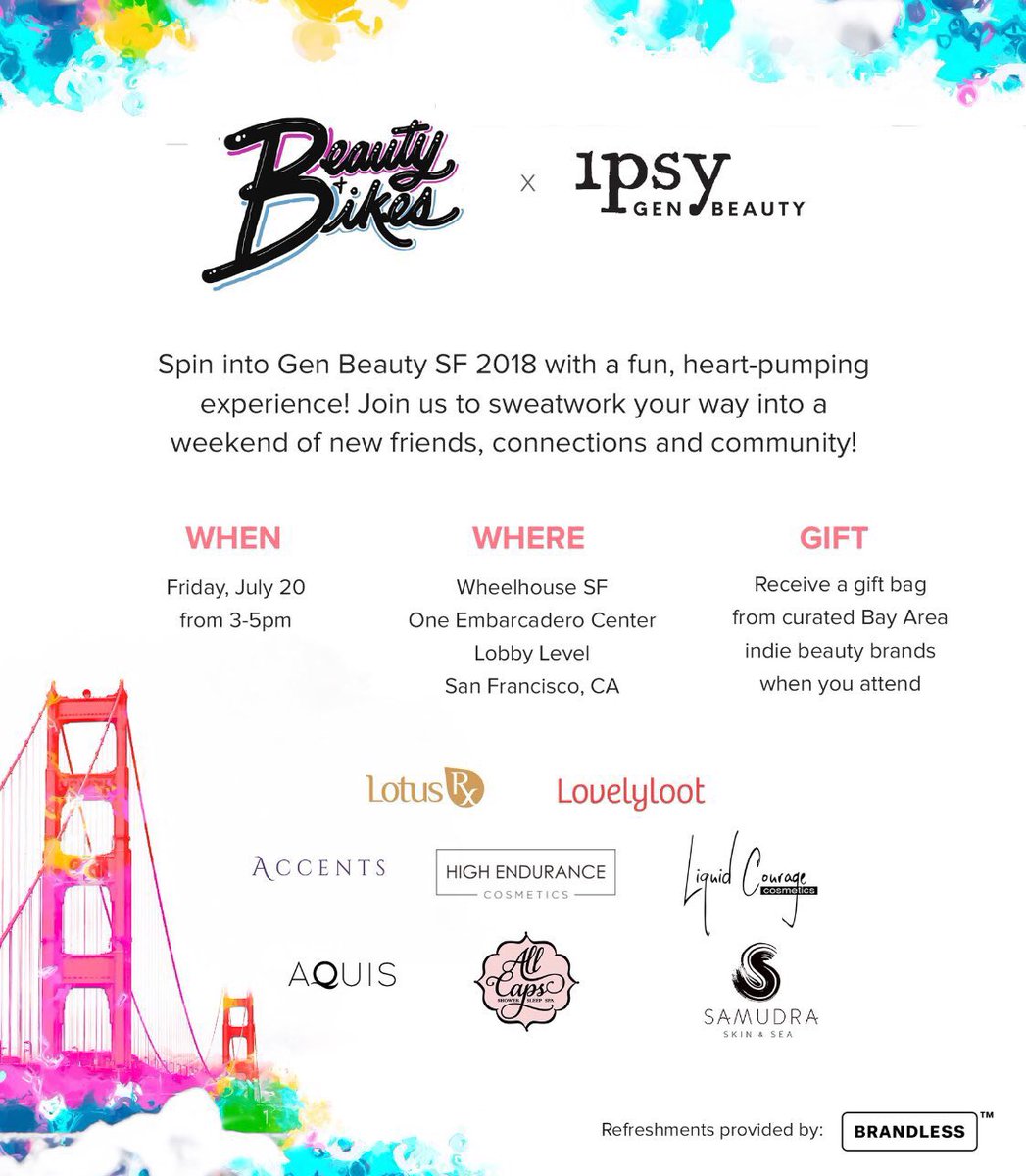 Hey #SF 👋—Our #Milestonemaker, Katherine Grimmer of <a href="/LotusRxHair/">LotusRxHair</a> is running an amazing health &amp; beauty event at <a href="/WheelHouseSF/">Wheel House</a>  from 3-5 pm today with <a href="/ipsy/">IPSY</a> for #BeautyxBikes!💓🚲 Swing by to get your heart rate up and a full swag bag of indie beauty products to try out.
