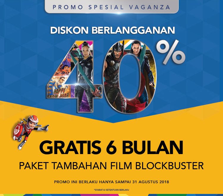 TransvisionID's tweet photo. Yuk buruan berlangganan Promo Spesial Vaganza! Dapatkan diskon 40%, Gratis 6 bulan Paket tambahan Film Blockbuster. Periode terbatas hanya s/d 31 Agustus 2018! Klik disini untuk berlangganan https://t.co/rqH3lawhRo #PromoSpesialVaganza #PromoTransvision https://t.co/L94OWBLp2K