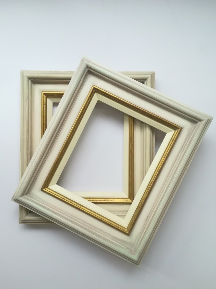 ArtefactLondon's tweet photo. SALE!!!! hand finished ivory frames with gold sight and gesso bevel, frame size: 270mm x 222mm (moulding width 85mm). ONLY 2 FRAMES LEFT! at £ 65.00 each https://t.co/3KAzpwEYyv