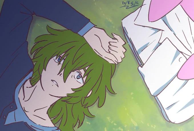 作ったキャラは基本優劣なしにそれぞれ愛でていますが、しょこたんさんがお気に入りで宣伝してくださっているので感謝を込めて、トリト先生。室内にいて冷え性だから下は重ね着してたりします。外出ると暑いよねきっと。メガネ影なしも載せますが皆さんラクガキの資料にお使いください。#みんなの物語 