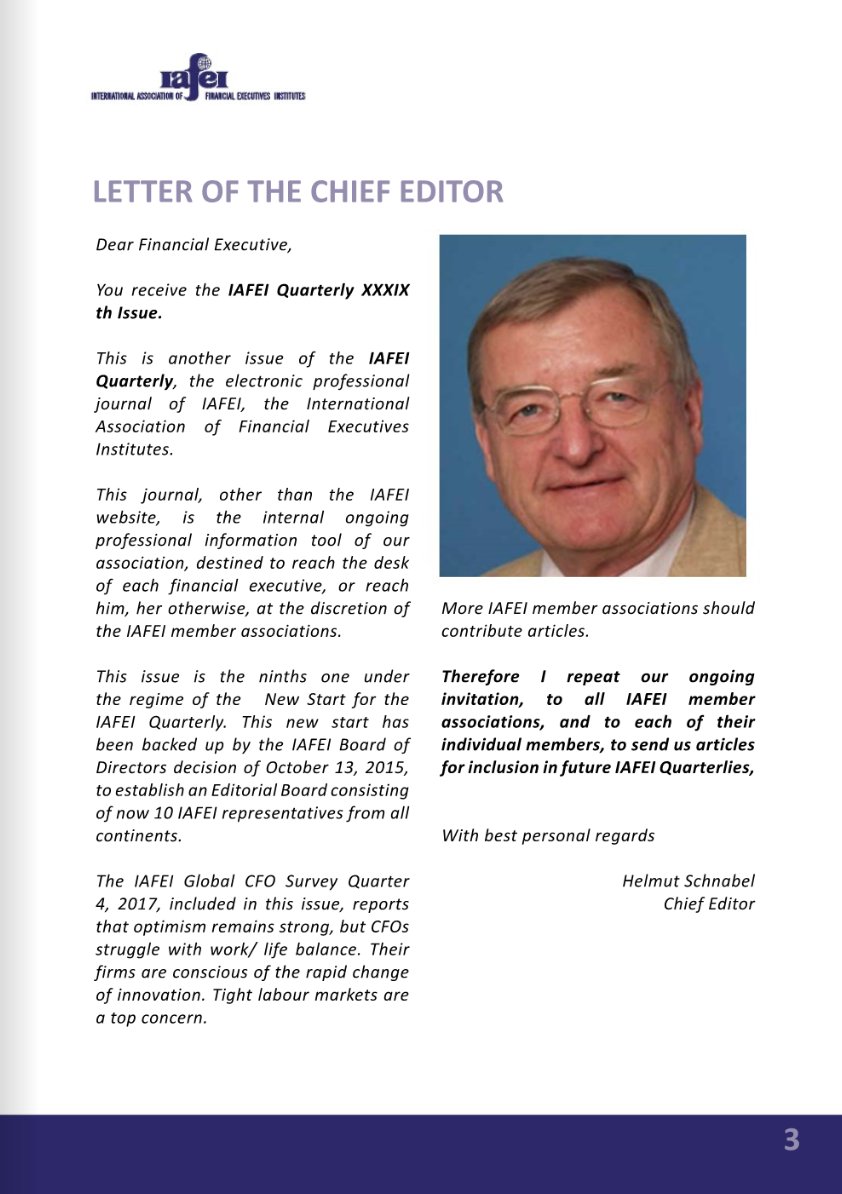 Digital Transformation is the focus of the 39th Issue of IAFEI Quarterly with editorials from President Fausto Cosi and editor Helmut Schanbel. More here: 
treasury-management.com/flipbook/IAFEI…