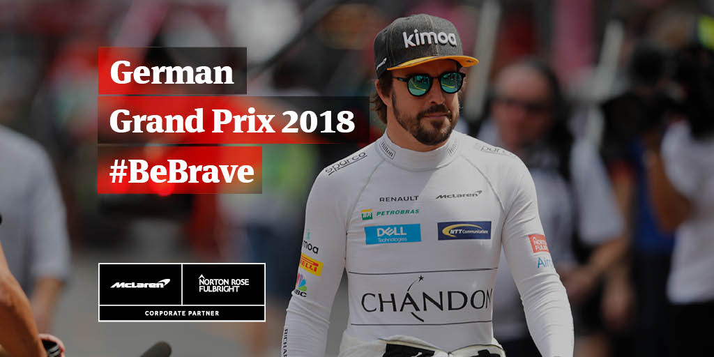 We are supporting team @McLarenF1 as they prepare to take on the #GermanGP #BeBrave #CorporatePartnership ow.ly/hnii30l2uEx