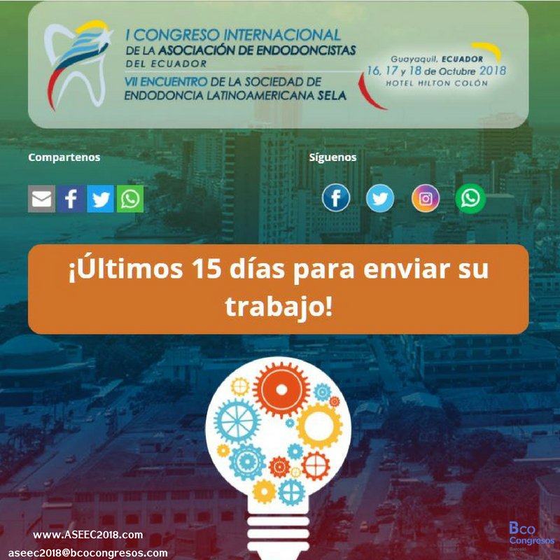 ASEEC2018's tweet photo. 🚨Tan sólo quedan 15 días para que se cumpla el plazo de envío de trabajos para participar en el I Encuentro de Investigación SELA que se celebrará dentro del marco del Congreso. 🚨

🏆🏆🏆 ¡No olvide que hay premio para los 3 mejores!
https://t.co/zOg9dZQ7wj https://t.co/60znziDh9A