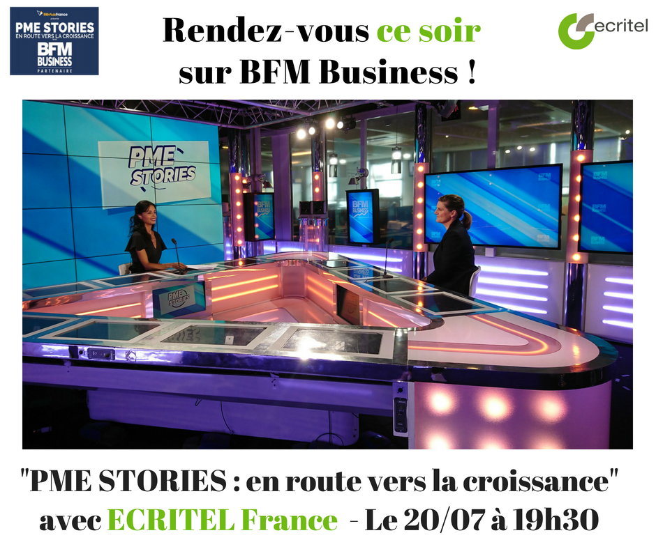 Ecritel_France's tweet photo. ⏱️N'oubliez pas...RDV tout à l'heure sur BFM Business dès 19h30 : Audrey Louail, DG d'@Ecritel_France participe à #PMESTORIES 🎥😃
A tout à l'heure ! https://t.co/fsALXdtd40