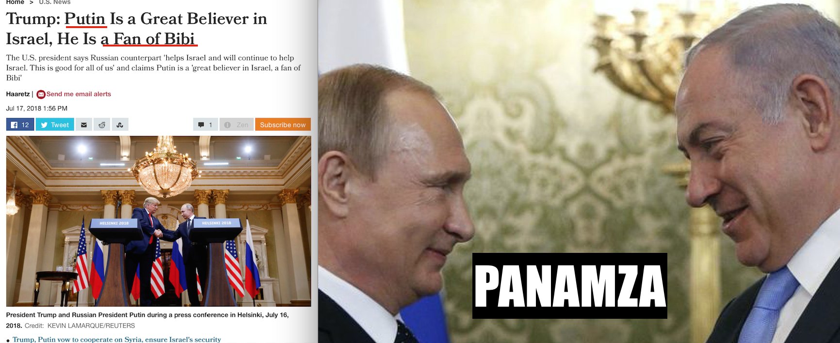 Poutine «croit en Israël» et admire Netanyahou