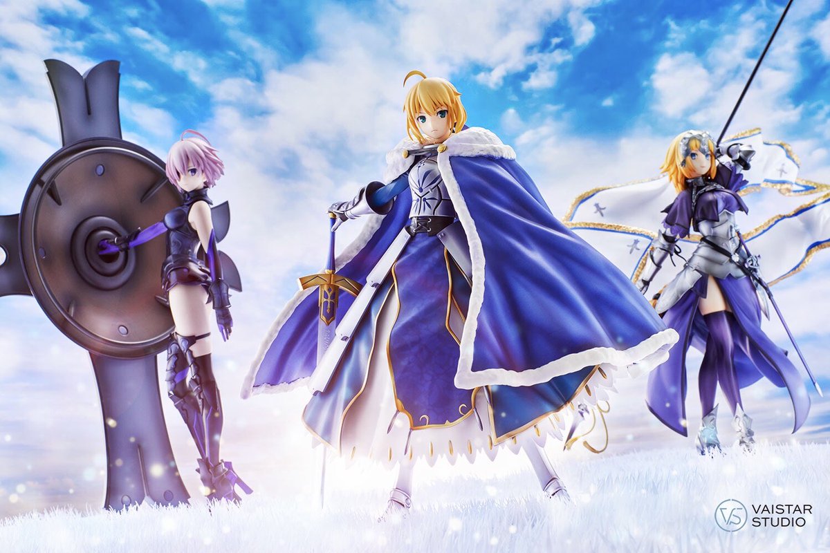 Vaistarstudio アニプレックス Fate Grand Order セイバー アルトリア ペンドラゴン シールダー マシュ キリエライト Kadokawa ルーラー ジャンヌ ダルク 3人揃ったらやっぱりこの並びで撮りたくなりますね 来週はいよいよ Fate Fes 楽しみです