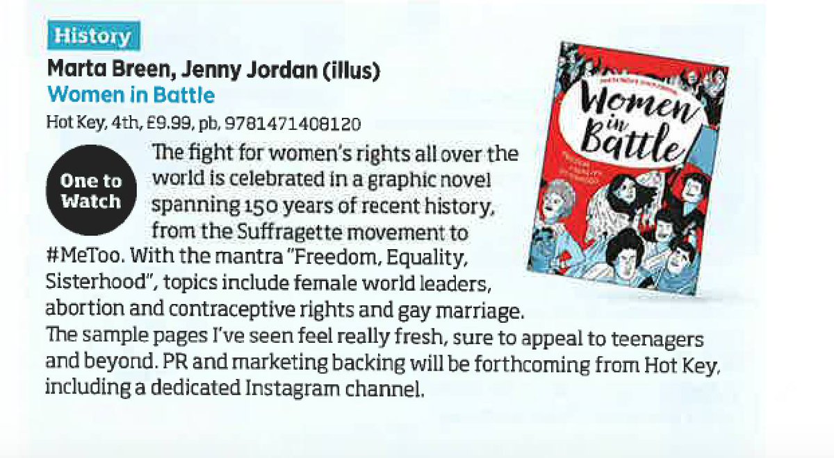 bonnierbooks_uk's tweet image. Brilliant to see @HotKeyBooks' Women in Battle marked as one to watch in @thebookseller today 👌