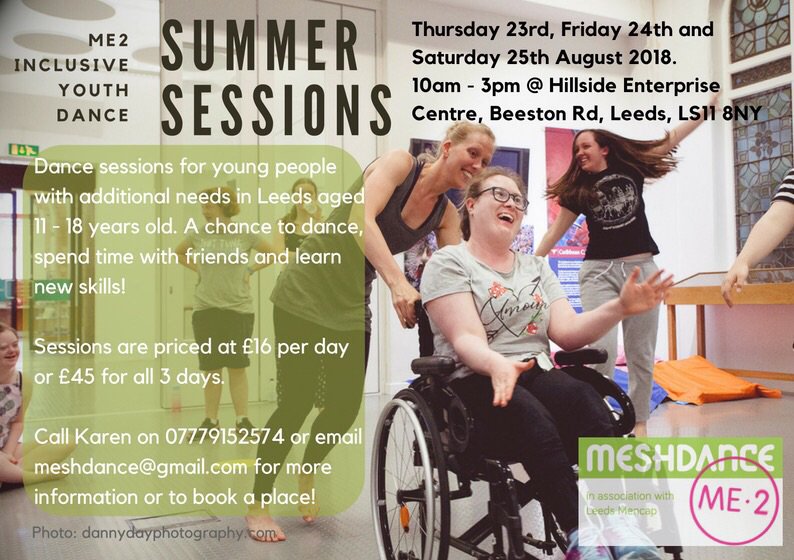 meshdance's tweet image. Hello @leedslibraries! Not long until our Me2 Summer Sessions in partnership with @LEEDSMENCAP! We’d love it if you could help us spread the word! 😀😀😀