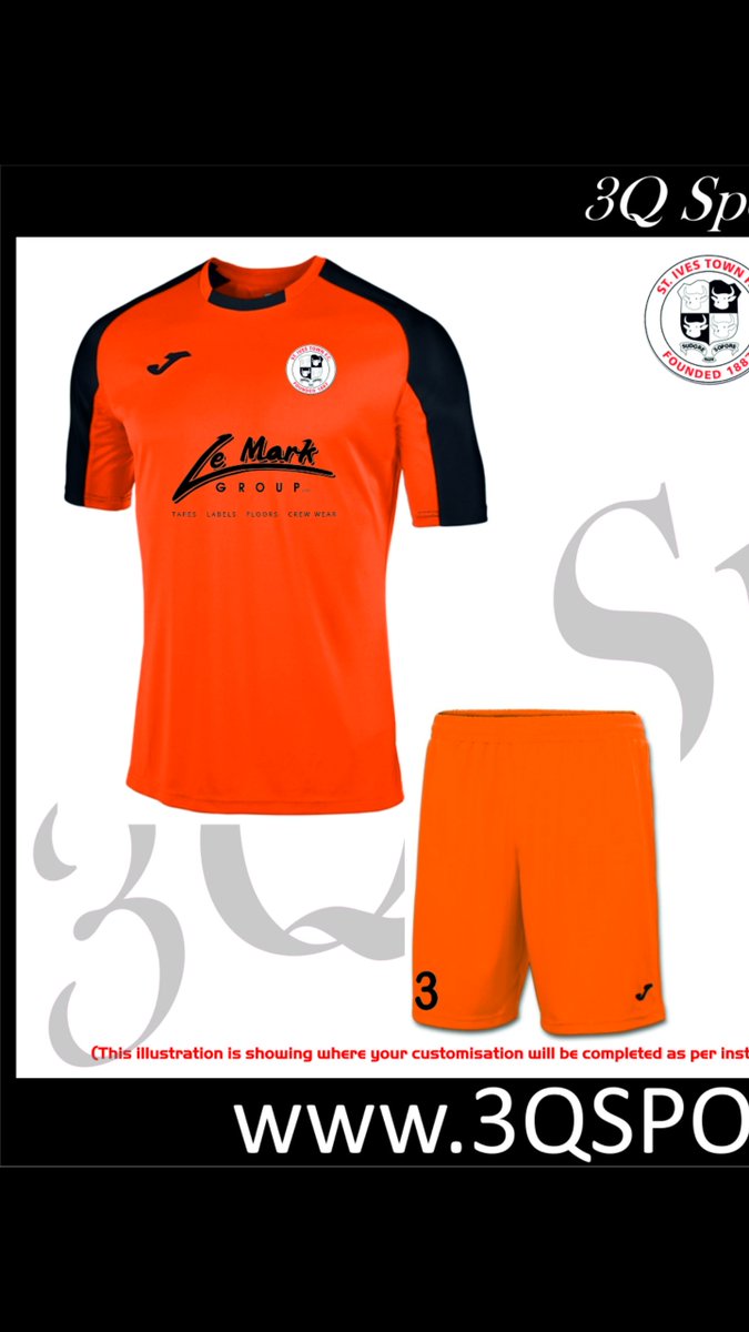 stivestownfc's tweet photo. St Ives Town would like to thank @3QSports our Colts Kit Supplier for all their fantastic work, help and service both for this summer and the last few seasons. https://t.co/Fhl2gAC4aC