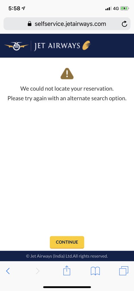 Manideep__S's tweet photo. @jetairways Hello, couldn’t web check-in having to board flight within 24 hrs. Attached the error https://t.co/dvNWD3JX6o