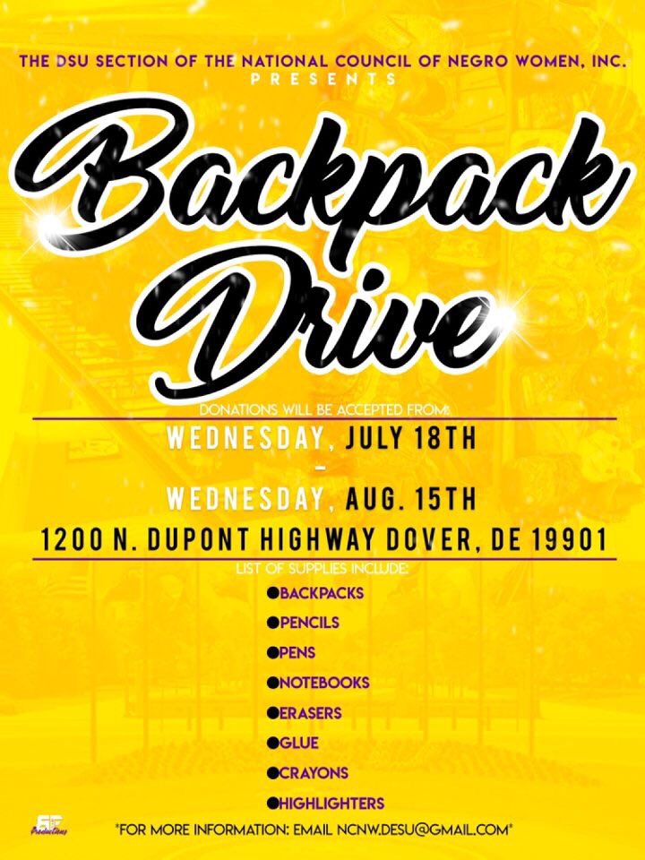 tamiaa_lovee's tweet photo. July,18th-August,15th The N’sisters of DSU will be collecting donated school supplies📚 to distribute to the youth of the Dover and Wilmington communities👫 All donations can be sent directly to Delaware State University or Dropped off to the nearest N’sister 💁🏾‍♀️#NCNW #DSU https://t.co/RhkwwCSgKa