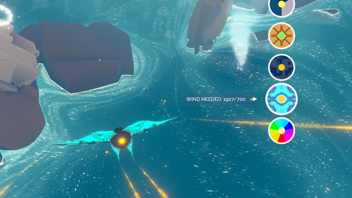 JustGreenOne's tweet image. This is my favorite color swap for this Airframe! It reminds me of the Sheikah stuff from #BreathoftheWild. #InnerSpaceGame #NintendoSwitch