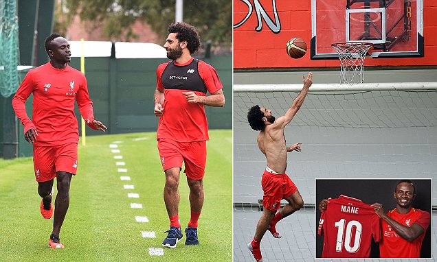 Mohamed Salah and Sadio Mane return to Liverpool training and enjoy shooting some goalz24.com/post/101862 #WorldCup #WorldCup2018 #Russia2018