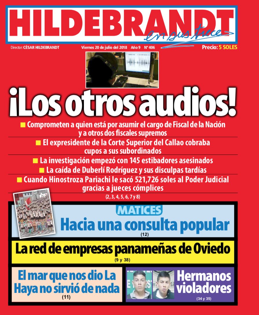 ensustrece's tweet photo. En @ensustrece: aparecen 4 audios del inminente Fiscal de la Nación Pedro Gonzalo Chávarry y su pata del alma César Hinostroza. El contenido de las conversaciones revela no sólo su estrecha relación amical sino que coordinaban estrategias para deshacerse de magistrados incómodos. https://t.co/BaitEMSZaT
