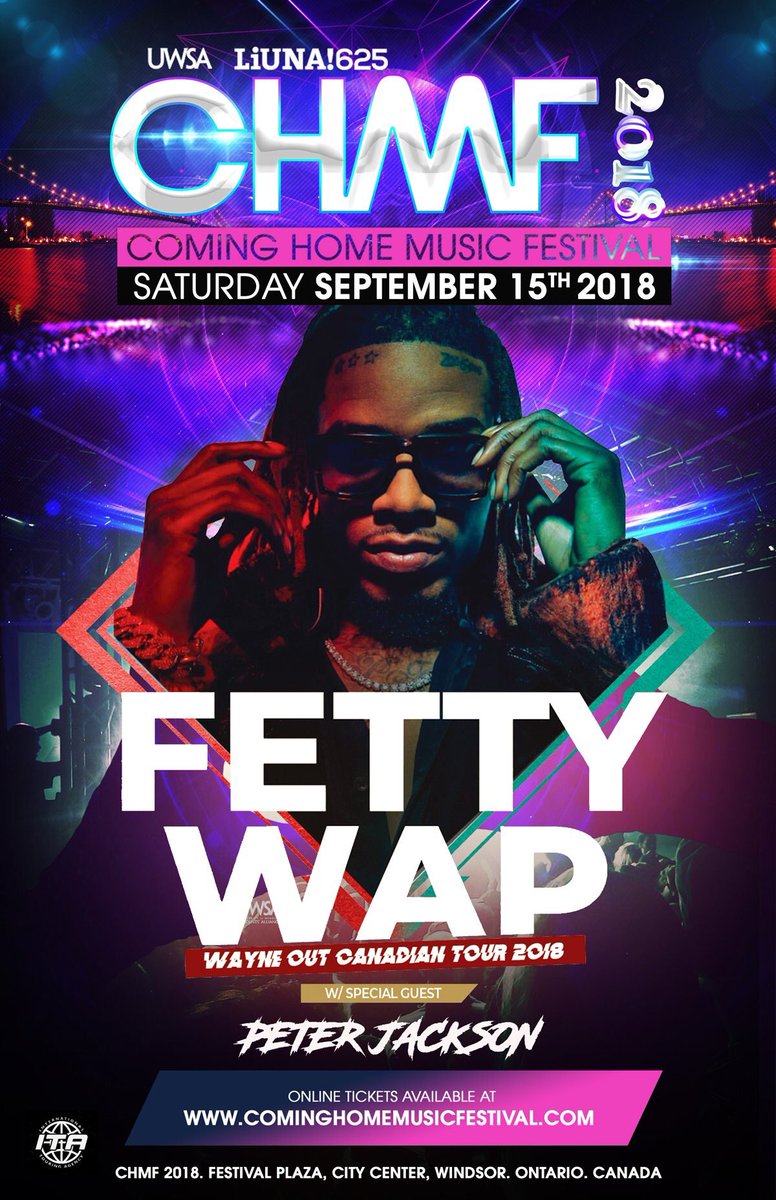 peterjackson905's tweet photo. Saturday September 15th @chmfwindsor w/ @fettywap I will be performing live!!!! #fettywapcanadiantour #wayneoutcanadiantour #chmf2018 #ITAEvents #ITourEvents https://t.co/6V9ohOjVBT