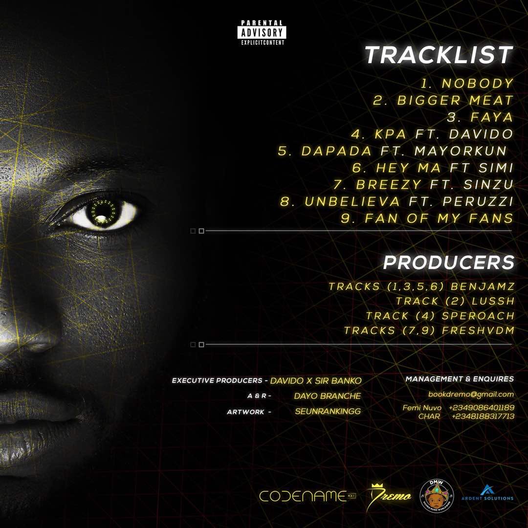 davido's tweet photo. What’s your favorite record! #CODENAME EP @Dremodrizzy https://t.co/bZovex28cm