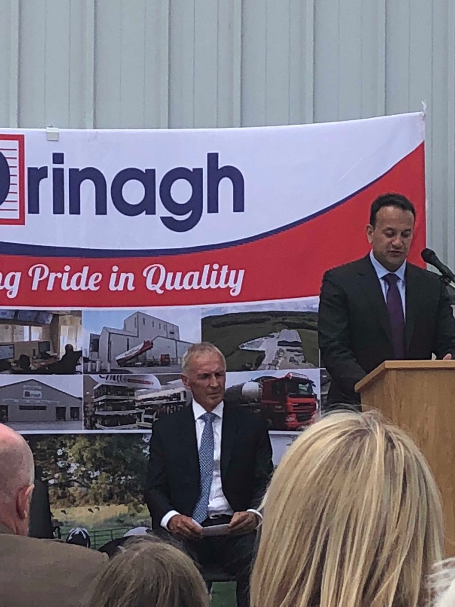 .⁦@campaignforleo⁩ acknowledging the very difficult year for farmers, the importance of sustainable farming and how they are planning for Brexit ⁦<a href="/Drinaghagri/">Drinagh Agribusiness</a>⁩ open day ⁦<a href="/AIBBiz/">AIB Business</a>⁩