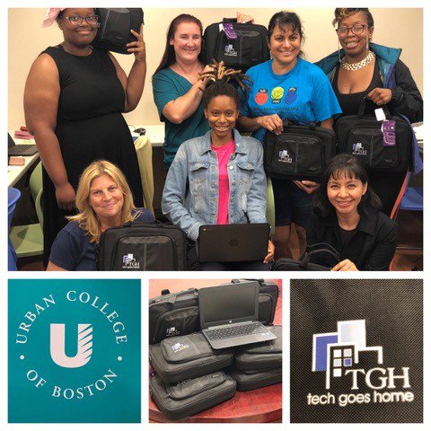 Teacher Elizabeth Maglio shares a photo and her experience with UCB students @ tech goes home. <a href="/TechGoesHome/">Tech Goes Home</a> "It was special to see how this small tool, something many of us take for granted, is a powerful way for families to stay connected..." facebook.com/UrbanCollegeBo…