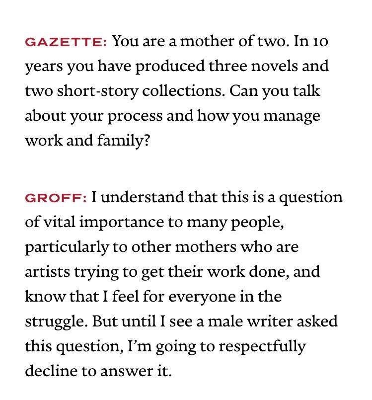 RodeenLiterary's tweet photo. A favorite excerpt from @legroff's fantastic interview with The Harvard Gazette. #parentswhowork #authorlife https://t.co/NEcltJEonw