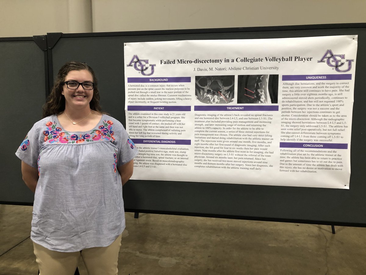 mat_acu's tweet photo. Our students presented posters in their case studies @SWATAD6 yesterday. That were awesome! @acu_atso @ACUsports #SWATA #SWATA2018 https://t.co/8BUEeXCDz5