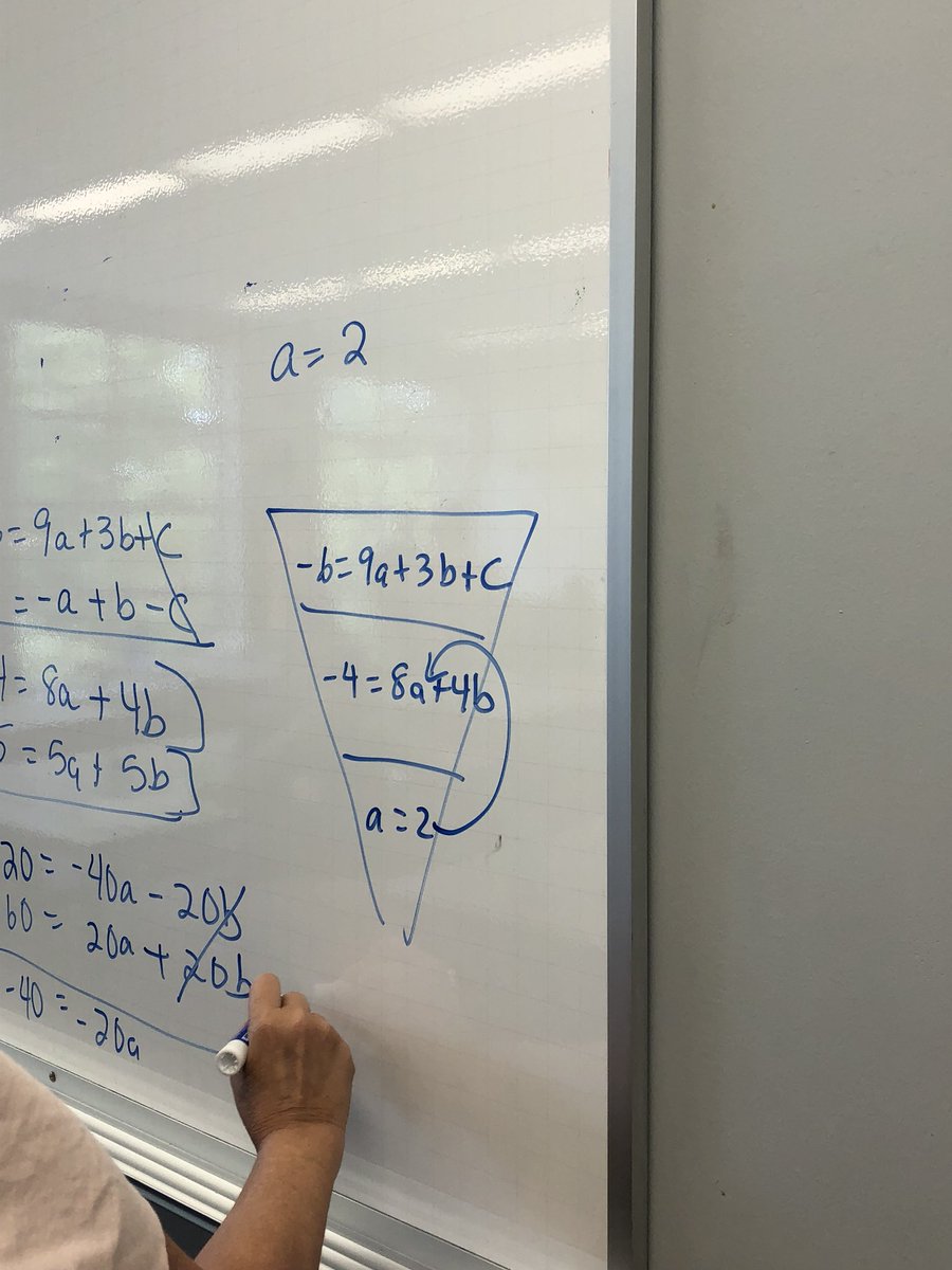 BCough314's tweet photo. Love this organizational tool for solving 3 variable systems! Thanks @angie1035 #TMC18 #somanyquestions https://t.co/twOjoD4Kih