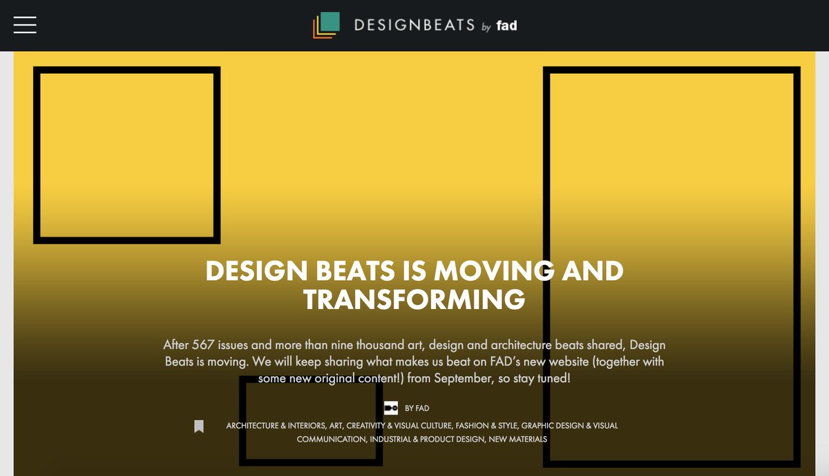 designbeatsnet's tweet photo. We are taking a break and coming back in September with a new format! Have a wonderful summer and enjoy our last issue:
https://t.co/J4aThJmys6 https://t.co/VaWPsuDDhY
