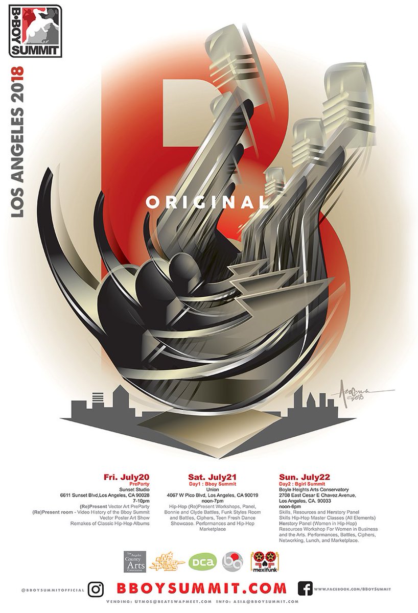 OrlandoArocena's tweet photo. .@latimes @LAlatinochamber @VarietyLatino @creativecloud @adidasoriginals @KANGOL_Headwear its ALL about how you #Represent & #B_Original . It ALL kicks off tonight @TheBBoySummit in L.A. > https://t.co/9kP5UEOdDN
#bboysummit2018 #thisisvector https://t.co/tK1mOFtjOQ