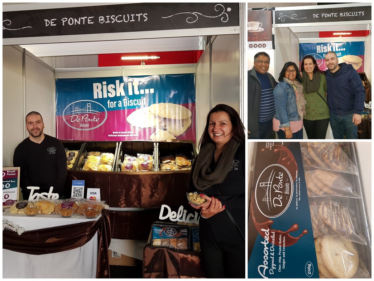Novalata113's tweet photo. Met bubbly #PaulaDePonte and hubby/Baker #Ricky - proud owners of #DePonteBiscuits at the @coffeechocexp @MONTECASINOZA yesterday - a #fantastic couple๐ค ... biscuits are really #yummy๐๐ผ Thanx-a-mil for the tickets guys๐ #sooocool #chocchip #peanutbutter #chocolatedrizzle https://t.co/07WPaD6l4t