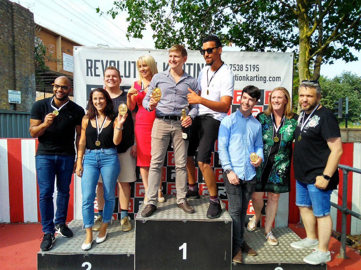 A_Galland_GRC's tweet photo. @ClauseMatch team celebrating go-kart victory ! #regtech #level39 https://t.co/kcrek5hVeJ