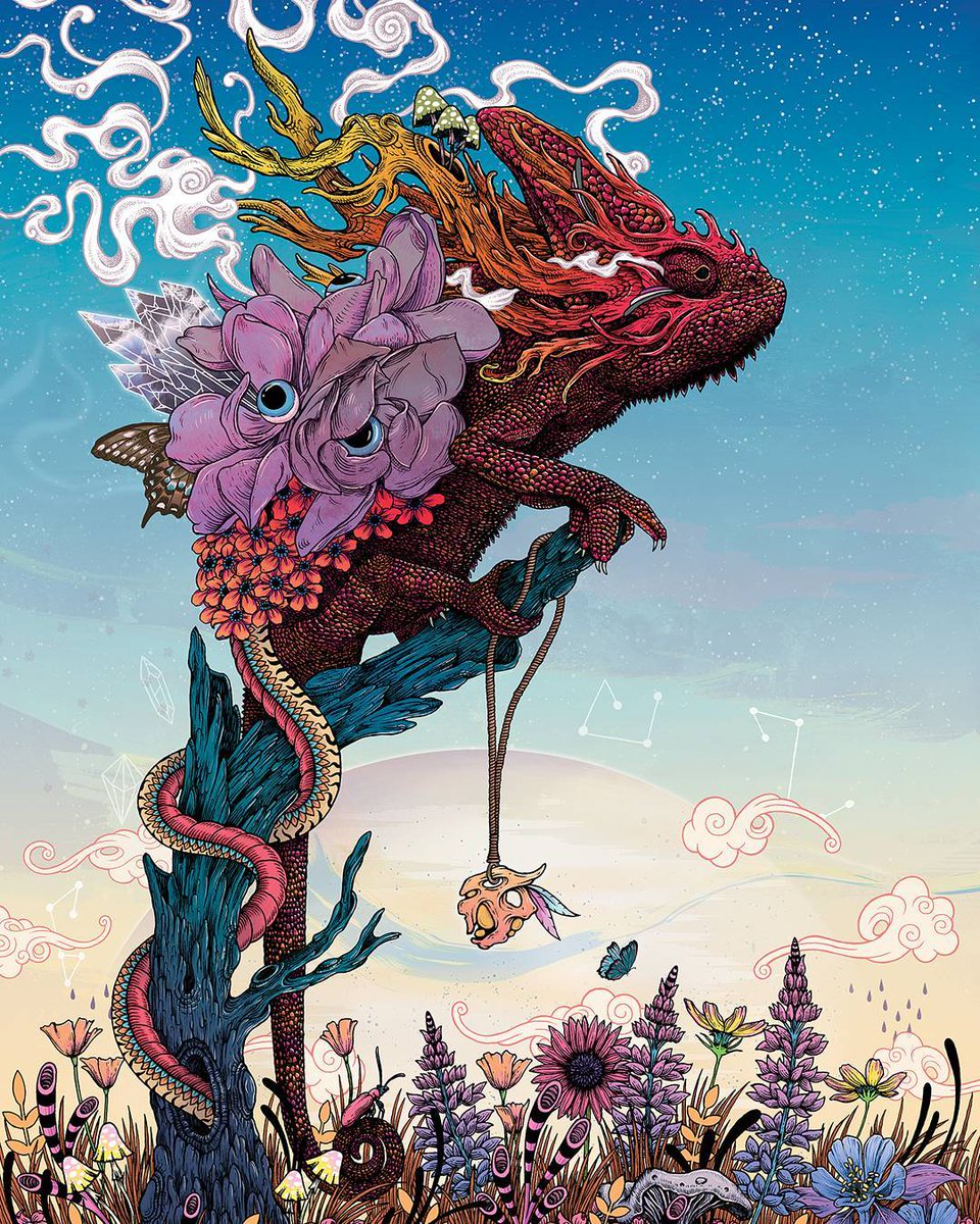wowbywow's tweet photo. 'Phantasmagoria II' by Mat Miller
https://t.co/0R4rqzaV3v
#matmiller #art #artist #illustrator #illustration #digitalart #nature #wildlife #animals #surreal #flowers #flora #fauna #surrealart #popsurrealism #details #psychedelicart #scifi #sciencefiction #chameleon https://t.co/5GZyyCDihj