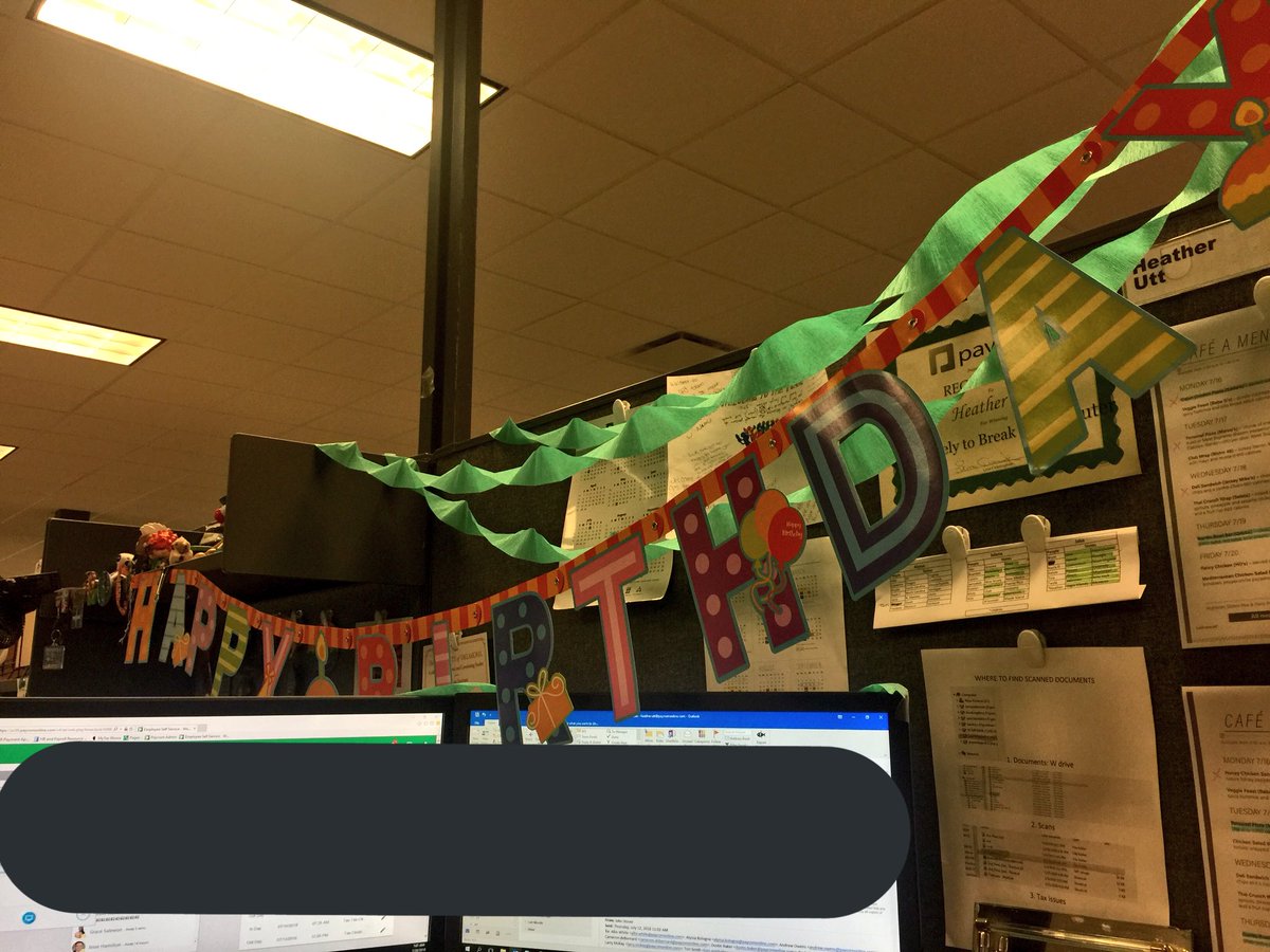 heatherutt's tweet photo. My work is the best! Early birthday celebration! 🎉 https://t.co/9FQO0UZwdZ