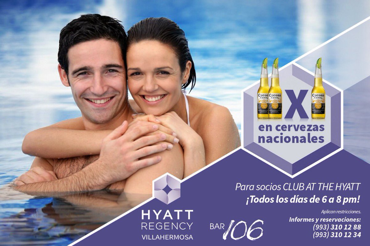 Hyatt_villa's tweet photo. ¡Todos los días las cervezas nacionales están al 2x1 en el Bar 106 de la alberca!

Te invitamos a formar parte de Hyatt Regency Villahermosa y disfrutar de los grandes beneficios de nuestra membresías 💳

Contáctanos:
 (993) 310 1234 o (993) 310 12 88. https://t.co/fu3piV7HJB