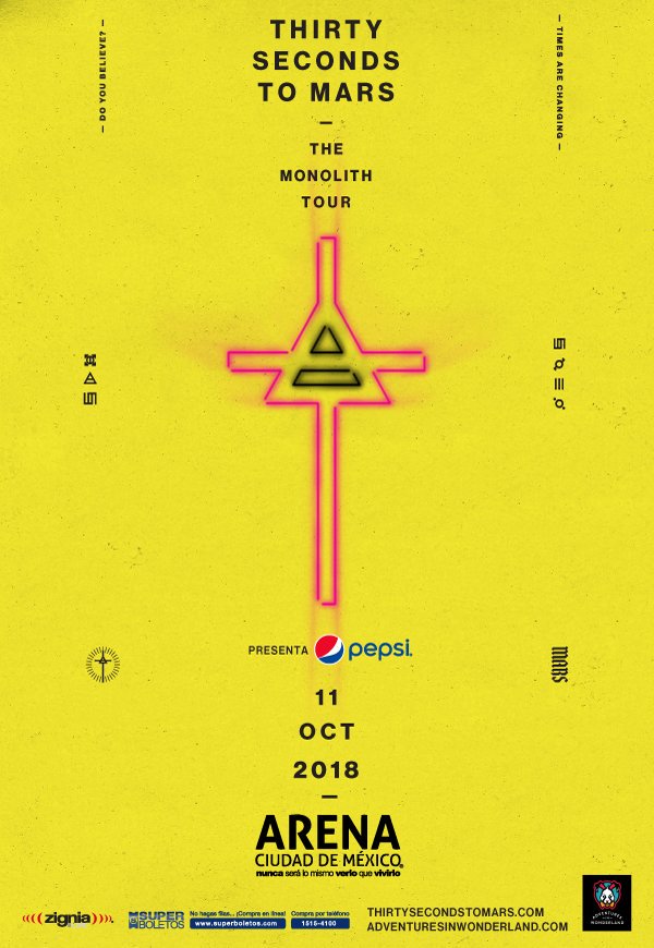 LaCarteleraMX's tweet photo. Luego de su exitosa presentación en #Machaca18 @30SECONDSTOMARS regresa a México para presentarse en la @ArenaCdMexico y @AuditorioTelmex https://t.co/yKNPe8I4F2