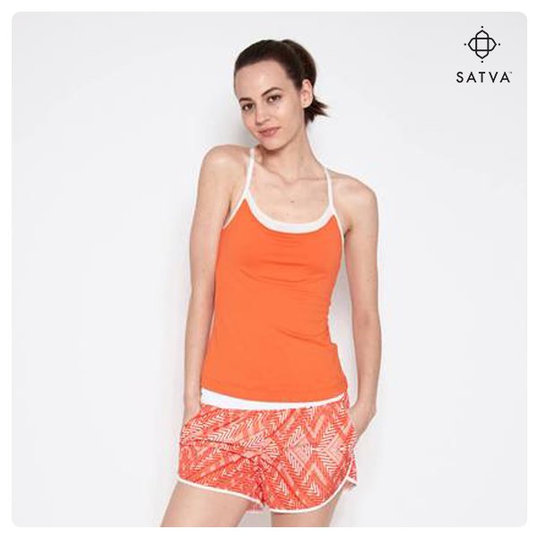 Transition off the mat and into the world effortlessly with our Dolan Cami in orange that has mesh inset on front neck edge and sexy strappy back detail making this a must have in your wardrobe! Get it here: bit.ly/2zVBeMR
