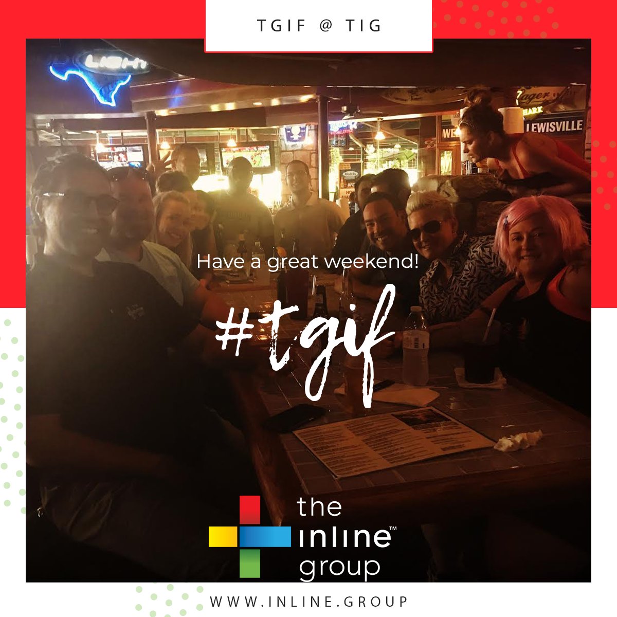 theinlinegroup's tweet photo. Our team had a blast at our monthly happy hour last night! #FridayFun #RecruiterLife #TIG #TheInlineGroup https://t.co/13eGv2IQEK https://t.co/egSz2IYETW